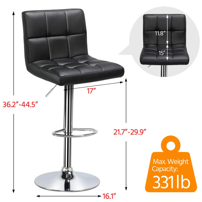 Zipcode Design™ Diana Swivel Adjustable Height Bar Stool & Reviews
